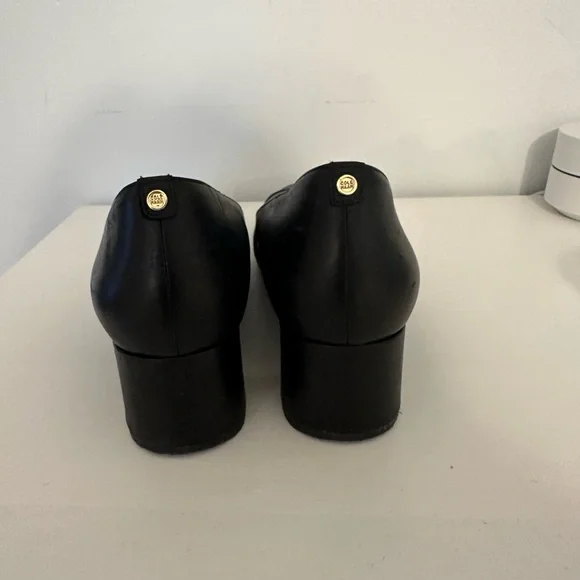 Cole Haan Black Leather Block Heel Pump - Picture 3 of 9